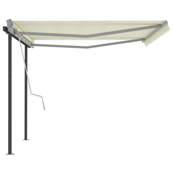 Toldo Manual Retr Ctil Con Postes Color Crema X M