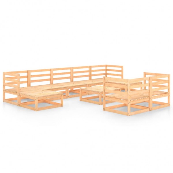 Furniture de jardim 10 peças madeira maciça de pinho D