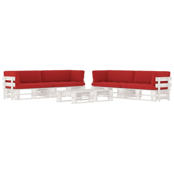Muebles de palets 6 pzas cojines madera pino impregnada blanco Muebles de palets 6 pzas cojines madera pino impregnada blanco D