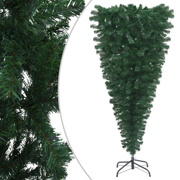 Árbol de Navidad artificial invertido con soporte verde 120 cm D