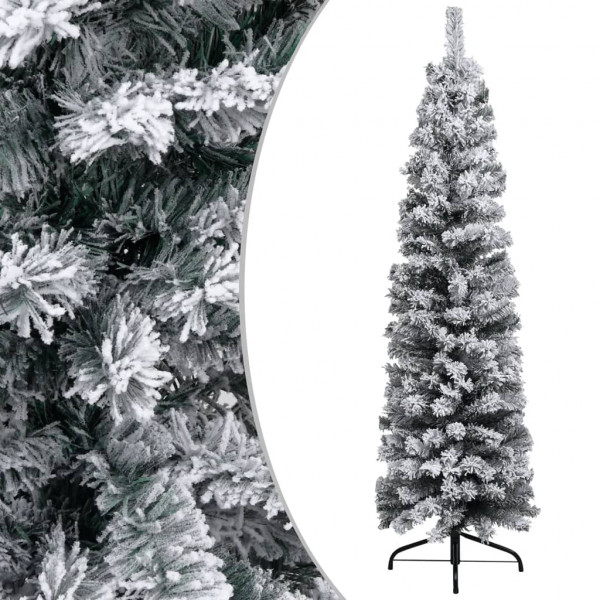 Árvore de Natal artificial verde com neve em PVC 120 cm D