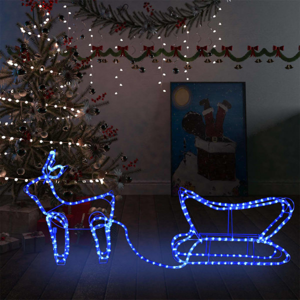 Decoração de Natal para jardim de renas e trenó 252 LEDs D