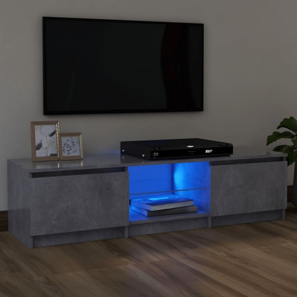 Mobiliário de televisão com luzes LED cinza 120x30x35,5 cm D