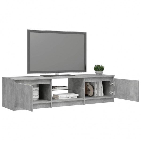Mueble de TV con luces LED gris hormigón 140x40x35.5 cm D