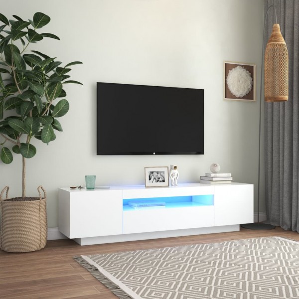 Mueble para TV con luces LED blanco 160x35x40 cm D