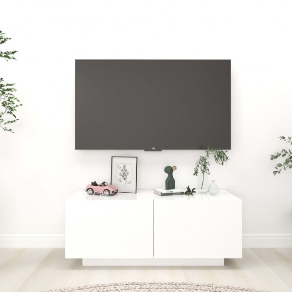 Móveis de televisão de madeira contraplacada branca 100x35x40 cm D