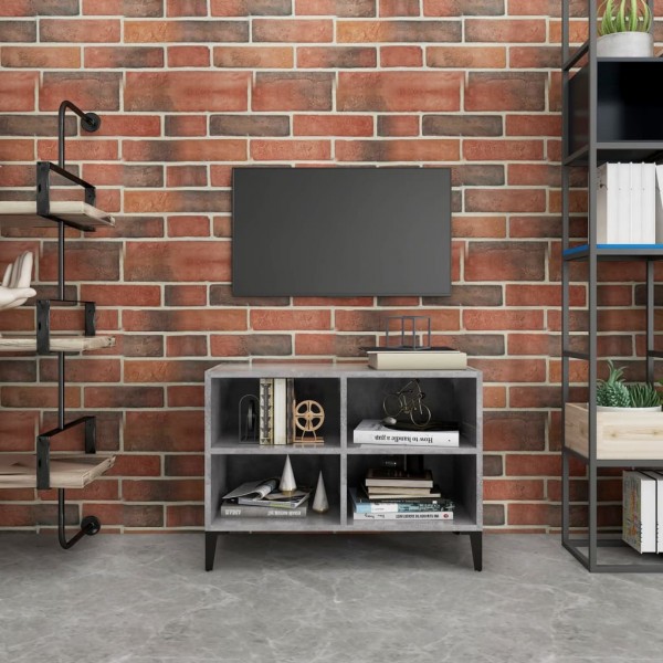 Mueble de TV con patas metal gris hormigón 69.5x30x50 cm D