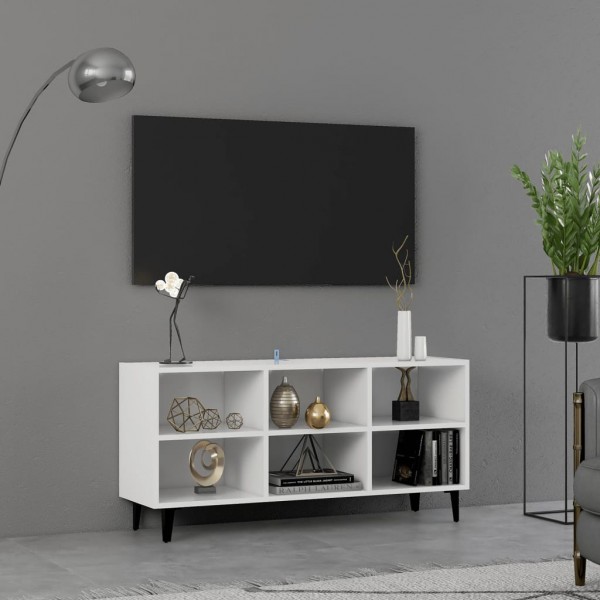 Mueble de TV con patas de metal blanco 103.5x30x50 cm D