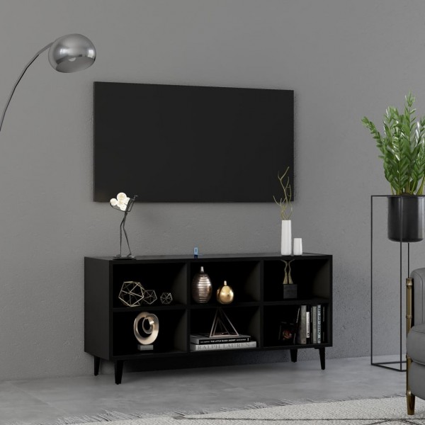 Mueble de TV con patas de metal negro 103.5x30x50 cm D