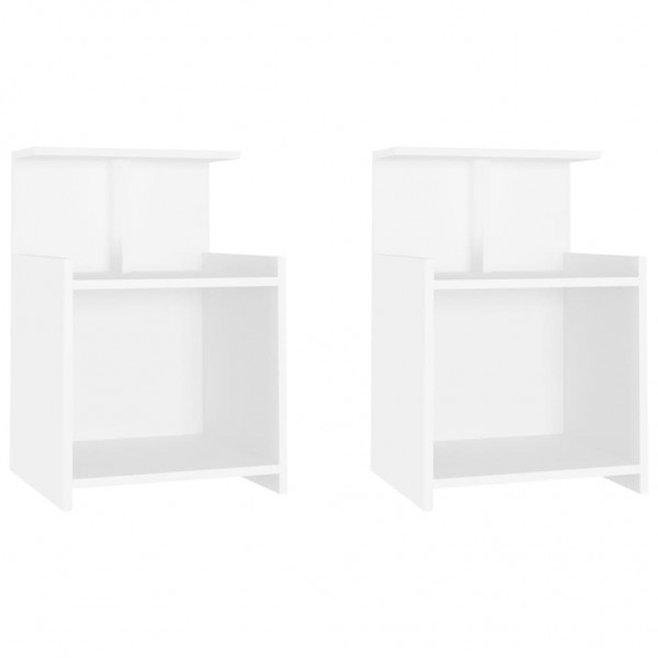 Mesas de noite de madeira branco 40x35x60 cm D
