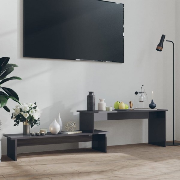 Mueble para TV de aglomerado gris brillante 180x30x43 cm D