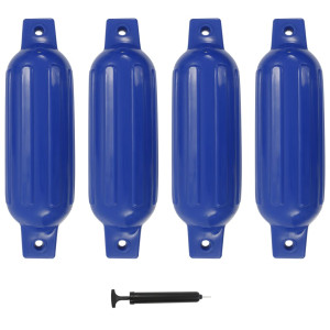 Parachoques de barco 4 piezas PVC azul 41x11.5 cm D