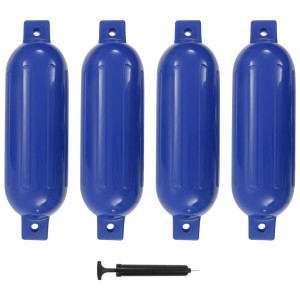 Pára-lamas para barco 4 peças PVC azul 51x14 cm D