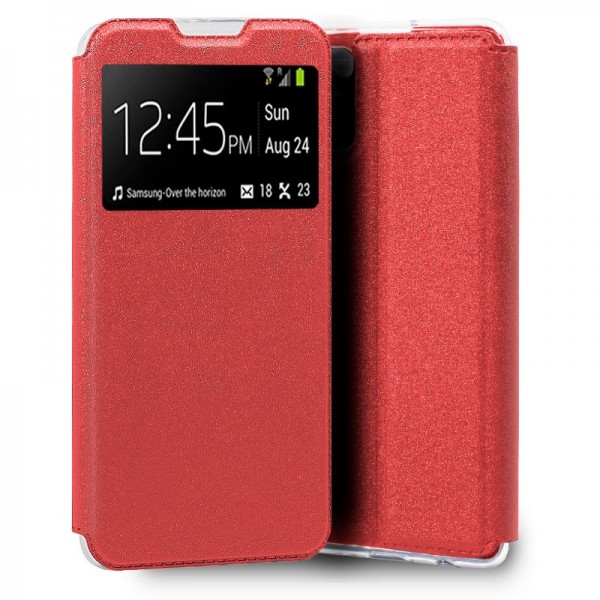 Fundação COOL Flip Cover para Xiaomi Redmi 10 Liso Vermelho D