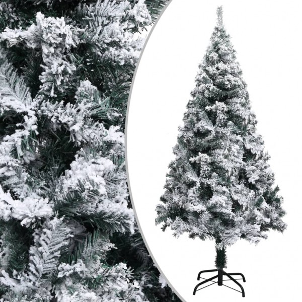 Árbol de Navidad artificial verde con nieve 120 cm D