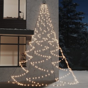 Árbol de pared con gancho metálico 720 LED blanco cálido 5 m D