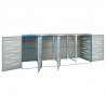 Cobertizo contenedor cuádruple acero inox 276.5x77.5x115.5 cm 4