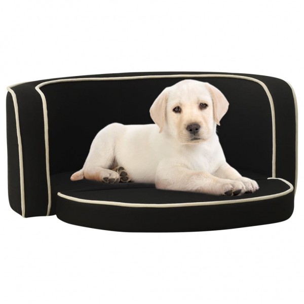 Sofá dobrável para cão almofada lavável de linho preto 76x71x30cm D