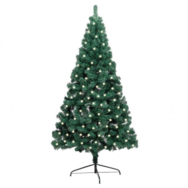 Medio árbol de Navidad artificial LED y soporte PVC verde 240cm D
