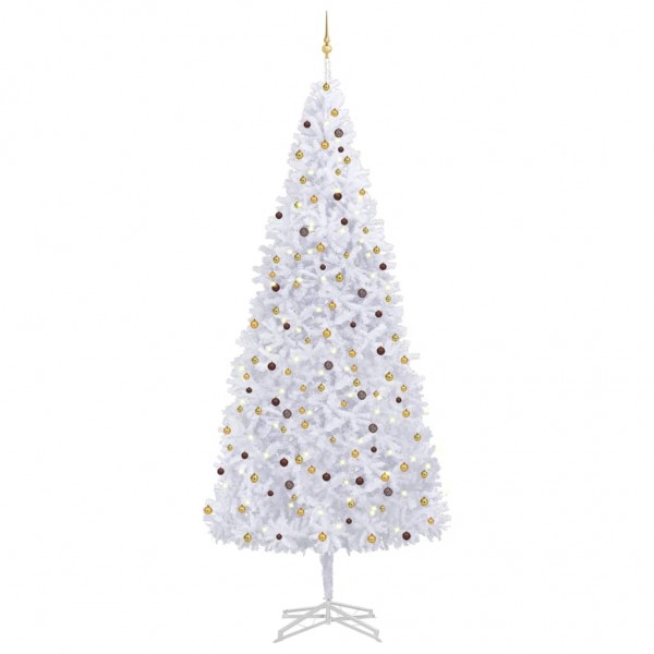 Árbol de Navidad artificial con LED y bolas blanco 500 cm D