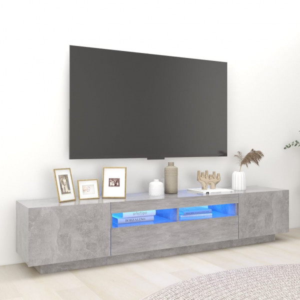 Móveis para TV com luzes LED cinza 200x35x40 cm D