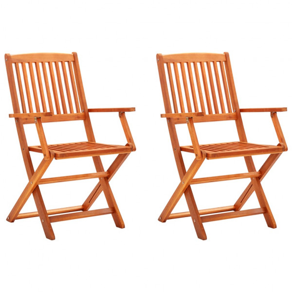 Cadeiras de jardim dobráveis de madeira maciça de eucalipto D