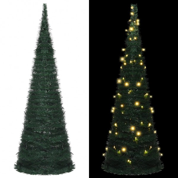 Árvore de Natal pop-up pré-iluminada com luzes verdes 180 cm D