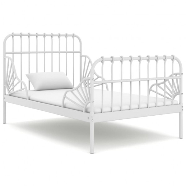 Estrutura de cama elástica de metal branco 80x130/200 cm D