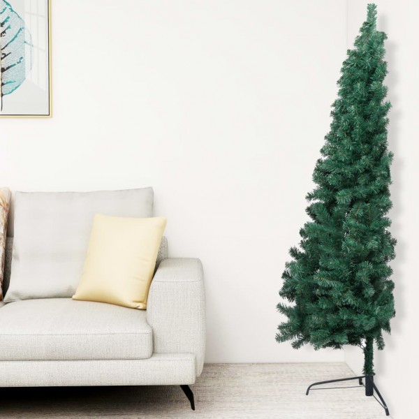 Meia árvore de Natal artificial com suporte em PVC verde 120 cm D