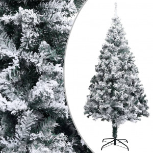 Árbol de Navidad artificial PVC verde nieve flocado 400 cm D