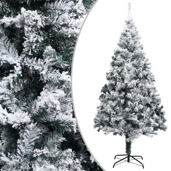 Árbol de Navidad artificial PVC verde nieve flocado 400 cm D