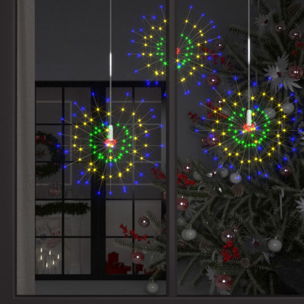 Luz de fogão de artifício de Natal exterior multicolor 140 LEDs 20 cm D