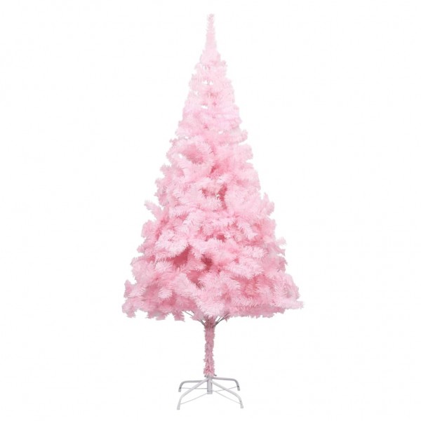Árbol de Navidad artificial con soporte rosa PVC 240 cm D