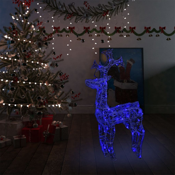 Reno de Navidad 90 LEDs acrílico 60x16x100 cm D