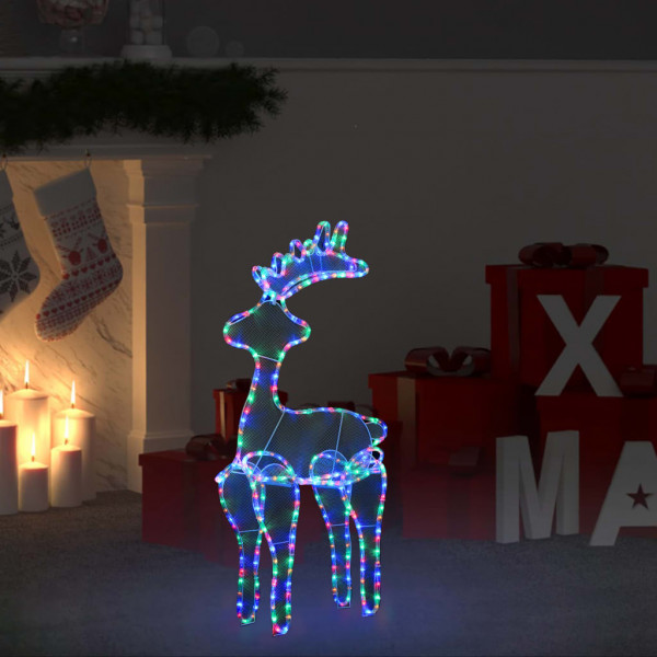 Reno decorativo navideño con malla 306 LED 60x24x89 cm D