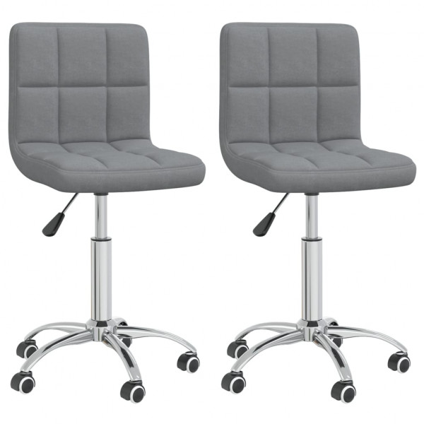 Sillas de comedor giratorias 2 unidades tela gris claro Sillas de comedor giratorias 2 unidades tela gris claro D