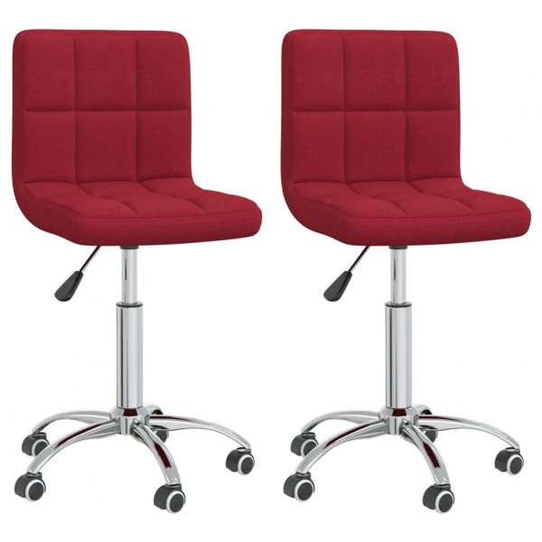 Sillas de comedor giratorias 2 unidades tela rojo vino tinto Sillas de comedor giratorias 2 unidades tela rojo vino tinto D