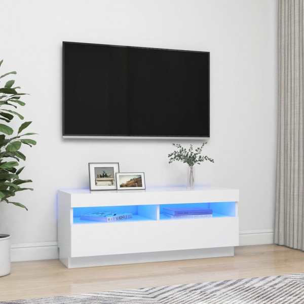 Mueble para TV con luces LED blanco 100x35x40 cm D