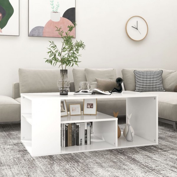 Mesa de centro madera contrachapada blanco 100x50x40 cm D