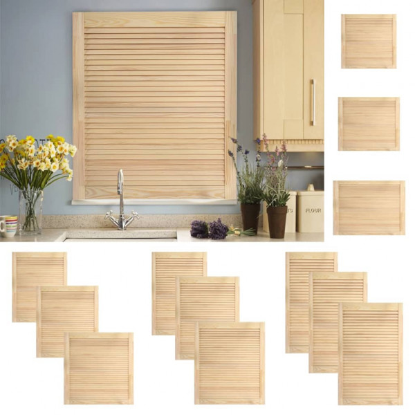 Puertas de persianas 4 uds madera maciza de pino 39.5x39.4 cm D