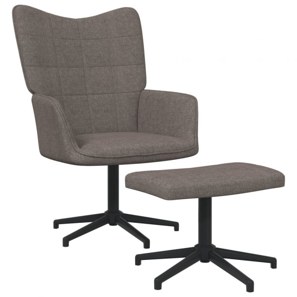 Silla de relajación con reposapiés tela gris taupe Silla de relajación con reposapiés tela gris taupe D