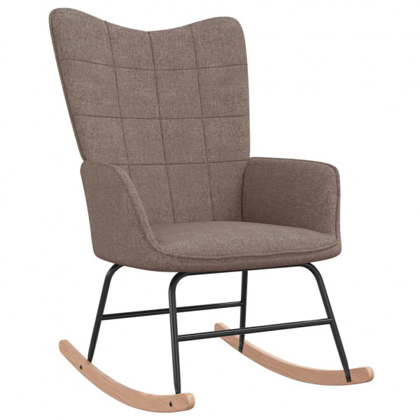 Cadeira de balanço em tecido cinza taupe D
