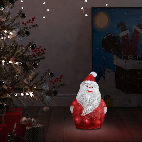 Figura de Papai Noel de acrílico LED de Natal 28 cm D