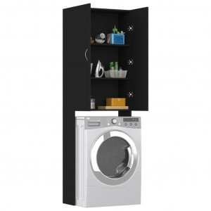 Armário de máquina de lavar roupa preto 64x25.5x190 cm D