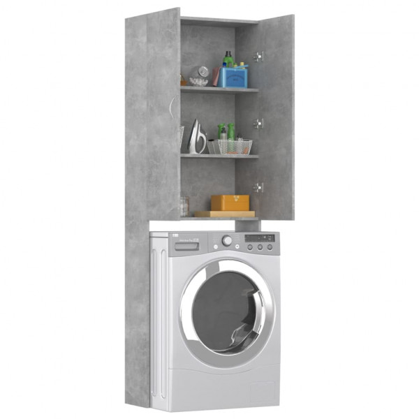 Armário de máquina de lavar roupa cinza de concreto 64x25.5x190 cm D