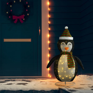 Pingüino de Navidad decorativo con LED tela lujosa 120 cm D