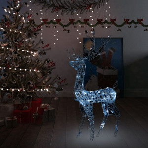 Ornamento de Natal de renas acrílico branco frio 140 LEDs 120 cm D