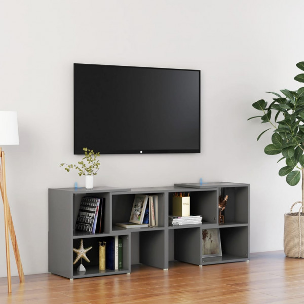 Mueble de TV madera contrachapada gris 104x30x52 cm D