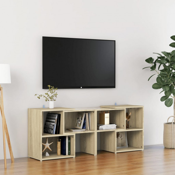 Mueble de TV madera contrachapada roble Sonoma 104x30x52 cm D