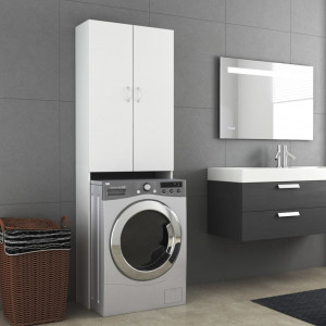 Armário de máquina de lavar roupa branco 64x25.5x190 cm D